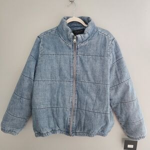 Marc New York Zippered Jean Medium Weight Quilted Denim Jacket